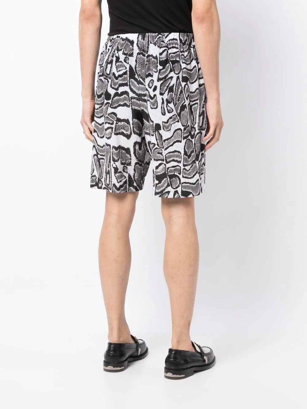 Abstract-Pattern Silk Shorts