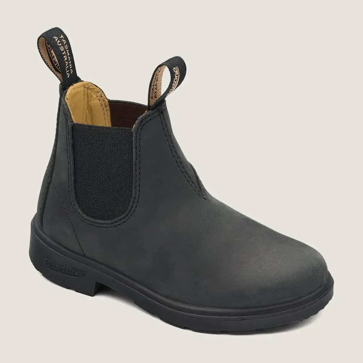 Blundstone Kids Series 1325 Premium Leather Chelsea Boots in Rustic Black