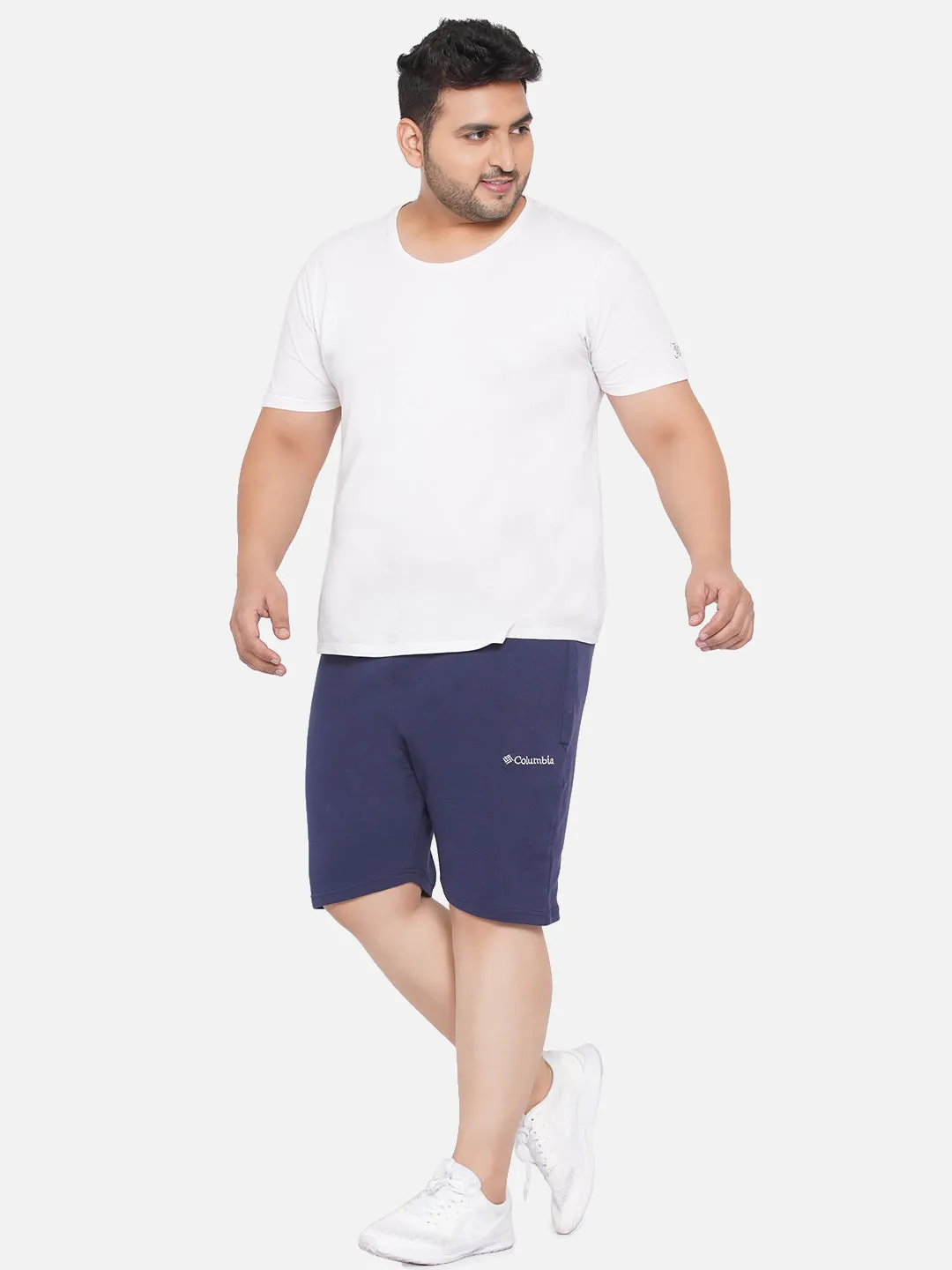 Columbia - Plus Size Mens Blue  Solid Medium Light Cotton Mix Twisted Creek Lounge Shorts